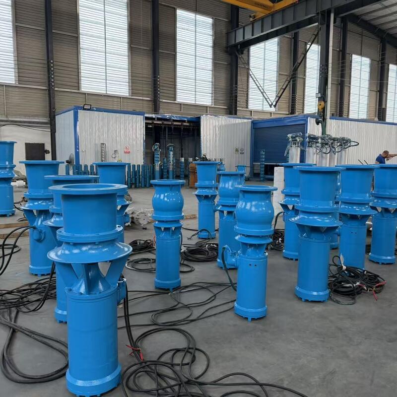 Pompe à débit axiale submersible de 45 kW avec débit de 1300 m3/h et tête de 8 m pour drainage à débit élevé