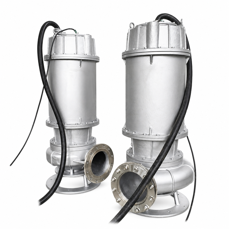 Pompes submersibles en acier inoxydable à débit de 400 m3/h et moteur de 37 kW pour le drainage des eaux usées